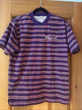 Stay Cool Men's Purple Patterned Crewneck Shirt
